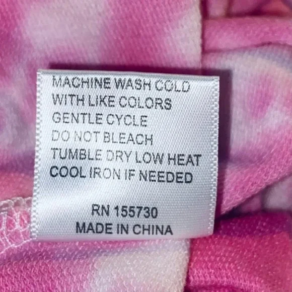 💗NEW - Adorable PINK & WHITE Tie Dye Hoodie by Jane and Delancey - Size Medium - Picture 5 of 6